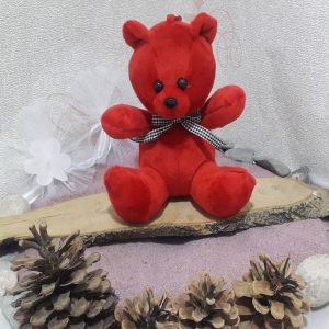 عروسک خرس قرمز مدل نشسته 17 سانتی متر