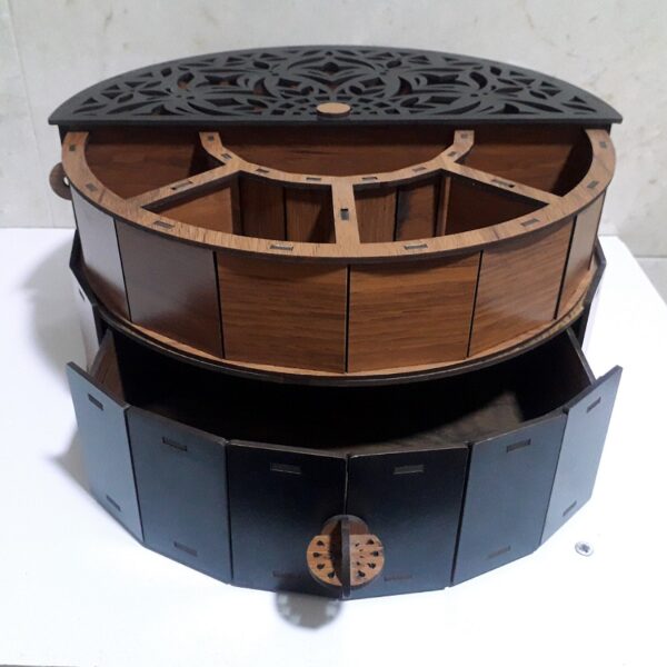 تی بگ دو طبقه کشو دار چوبی مدل چرخشی