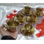 ست فنجان و نعلبکی 12 پارچه کاوه مدل آتیلا رنگ طلایی
