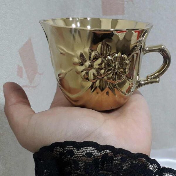 ست فنجان و نعلبکی 12 پارچه کاوه مدل آتیلا رنگ طلایی